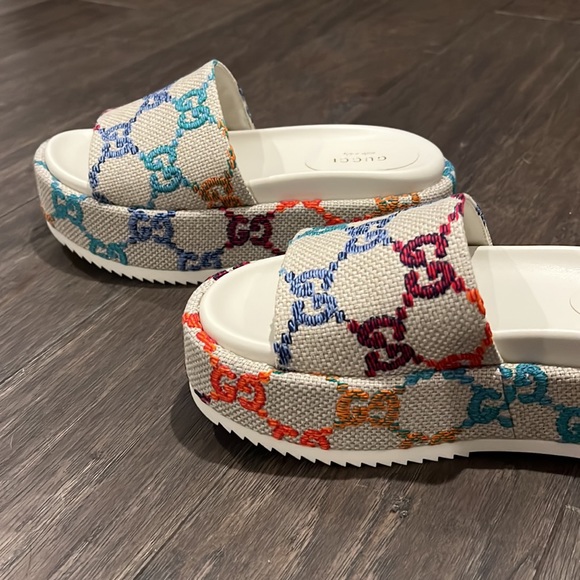 Gucci multicolored platform slides - Picture 3 of 9